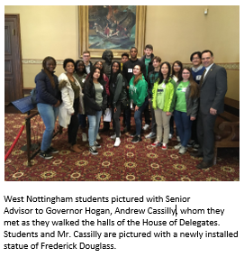 West Nottingham Academy Sustainability Students Head to Annapolis to Support a Healthy Environment for Maryland